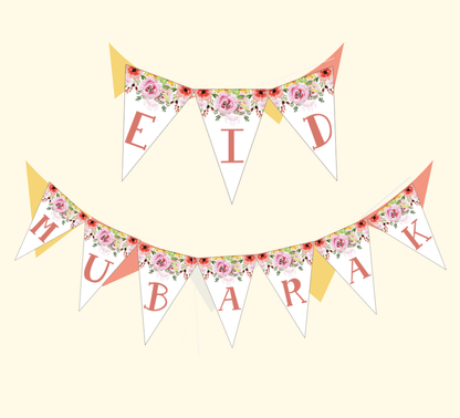 Eid Mubarak | Pink Floral Banner