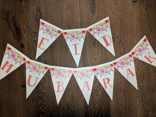 Eid Mubarak | Pink Floral Banner